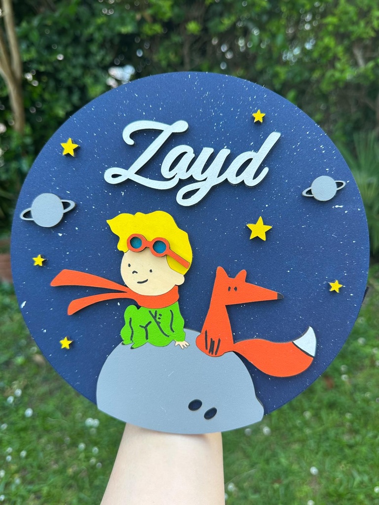 Plaque prénom — Le Petit Prince (Ø : 20 cm)
