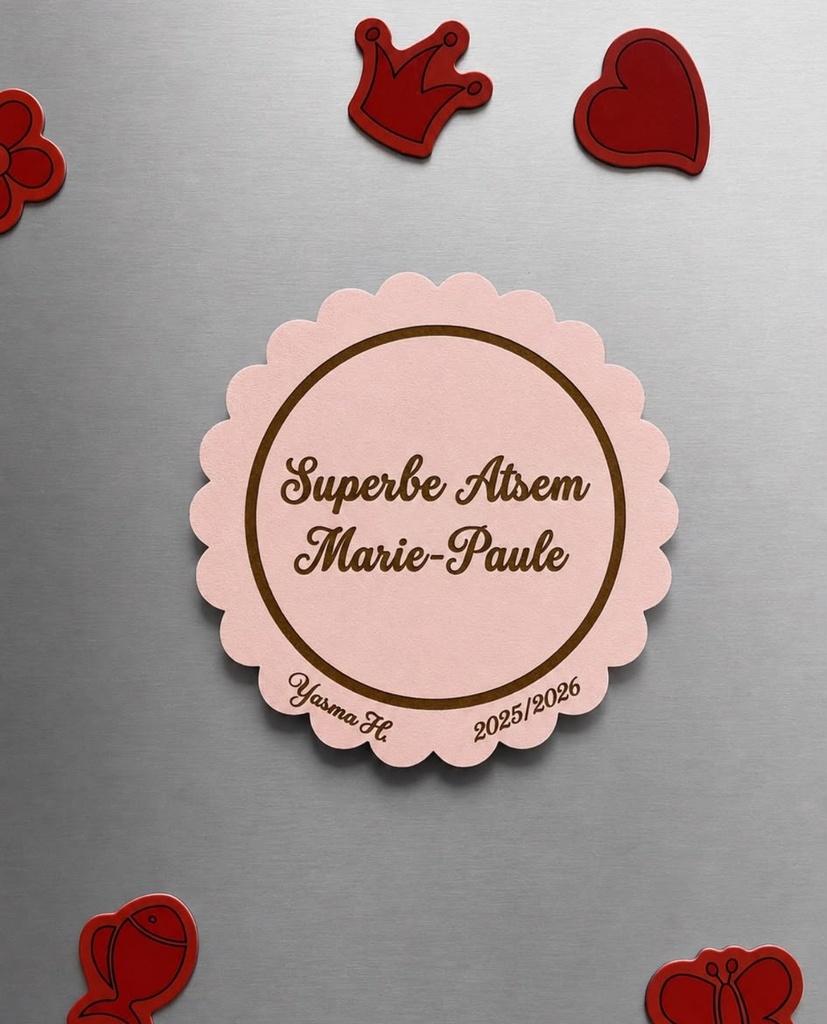 Badge Fleur Personnalisé – « Merci Maîtresse / Maître »